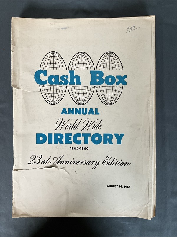 Cash Box Magazine- 1965-1966 Annual World Wide Directory