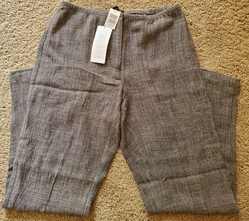 Eileen Fisher, Eileen Fisher Petite Small Linen & Rayon Zipper Straight Leg Tweed Pants New