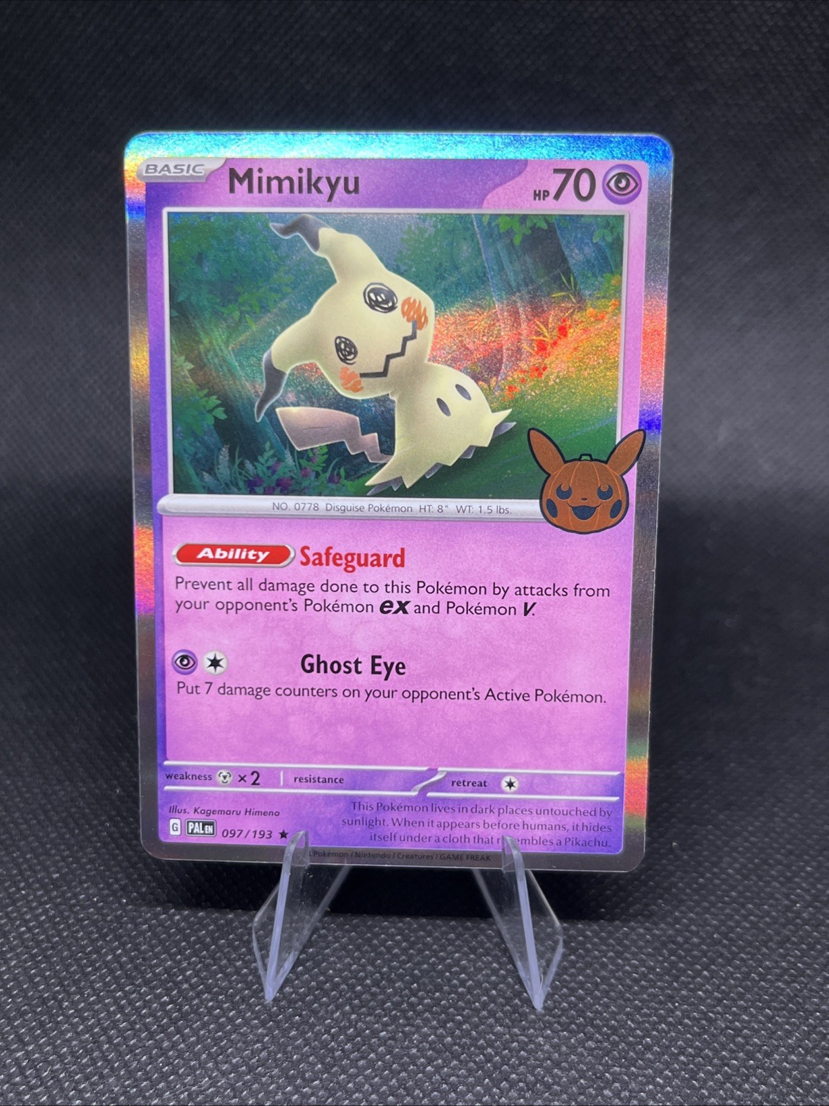 Pokémon Mimikyu SV: Paldean Fates Rare Holo 037/193 Basic HP 70