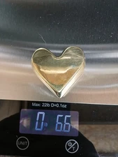 Nordic Gold Heart Hand Poured 6.6 oz Jewelry Art craft Making Treasure Display