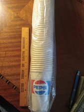 vintage pepsi cola cups paper NOS 60+ sleeve 1980's 5" tall advertising pop