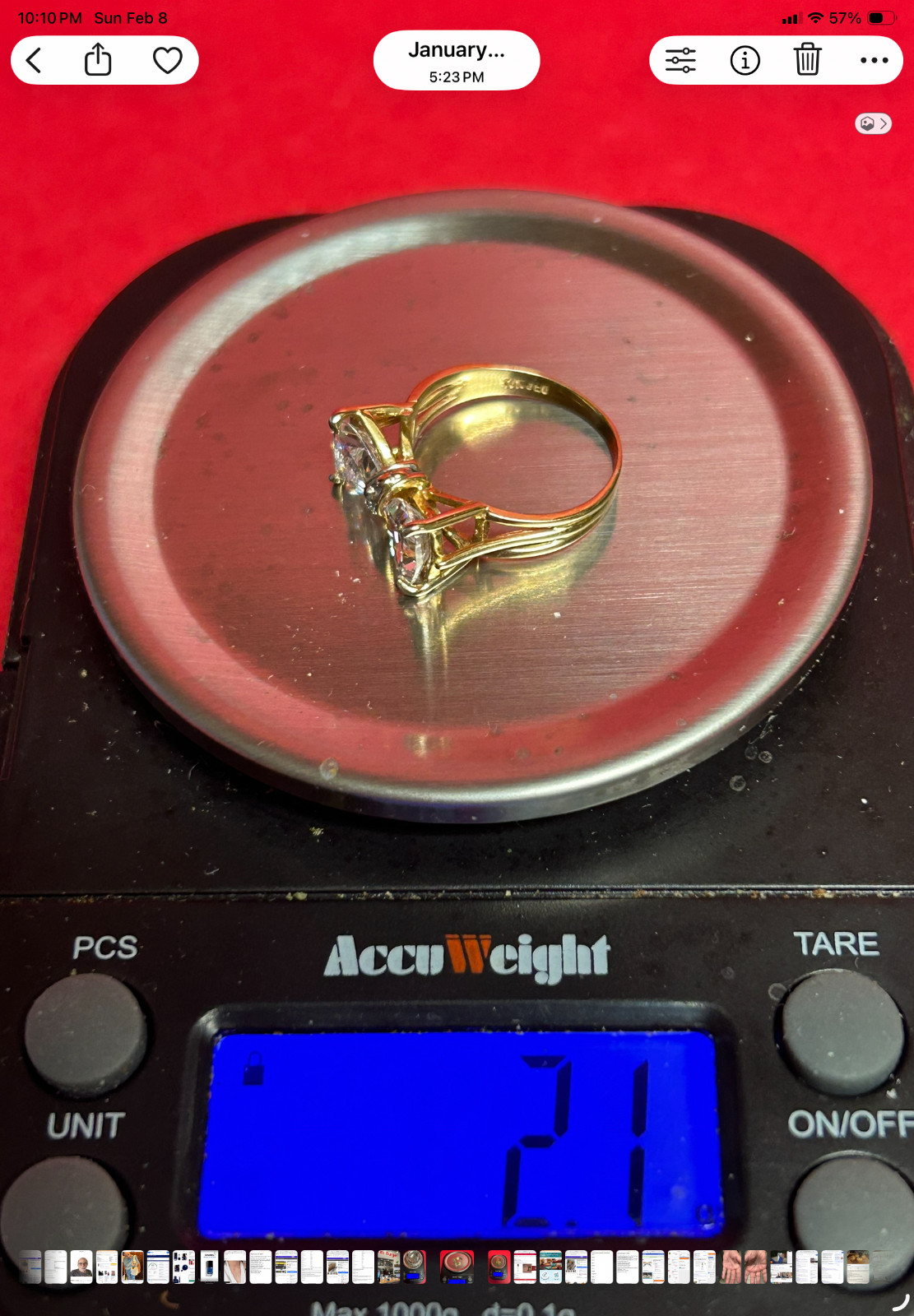 Diamonique Solid 10K Bow Tie Ring With Trillion C… - image 5