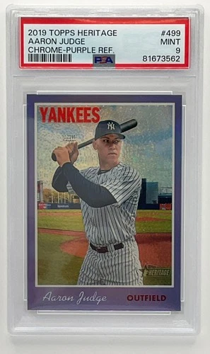 2019 Topps Heritage Aaron Judge Purple Refractor Yankees PSA 9