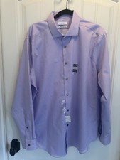 Calvin Klein Men  s Slim Fit Infinite Non-Iron Dress Shirt Lavender 18 34/35 2xl