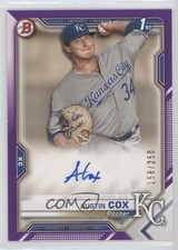 2021 Bowman Paper Prospect Purple Border 158/250 Austin Cox #PAPR-ACO Auto c7w