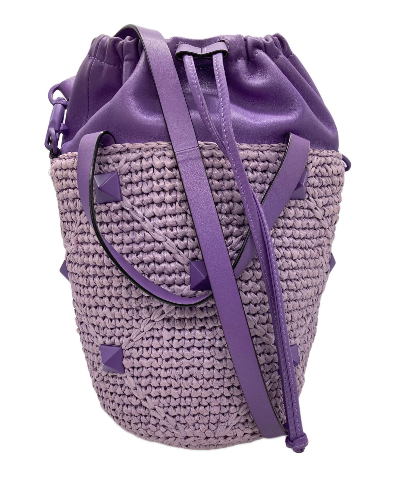 Valentino — Valentino 2-Way Raffia Purple Shoulder Bag #TFB4364