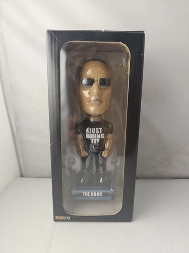 Vintage 2002 WWE WWF SUPERSTARS THE ROCK Dwayne Johnson TOYSITE Bobble Head