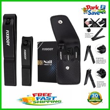 Black Stainless Steel Nail Clippers - Perfect for Men Women on the Go