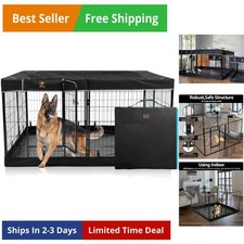 Dog Playpen Plus Storage Bag, 31.3" H 8 Panels Puppy Pen with Bottom  Top Co...