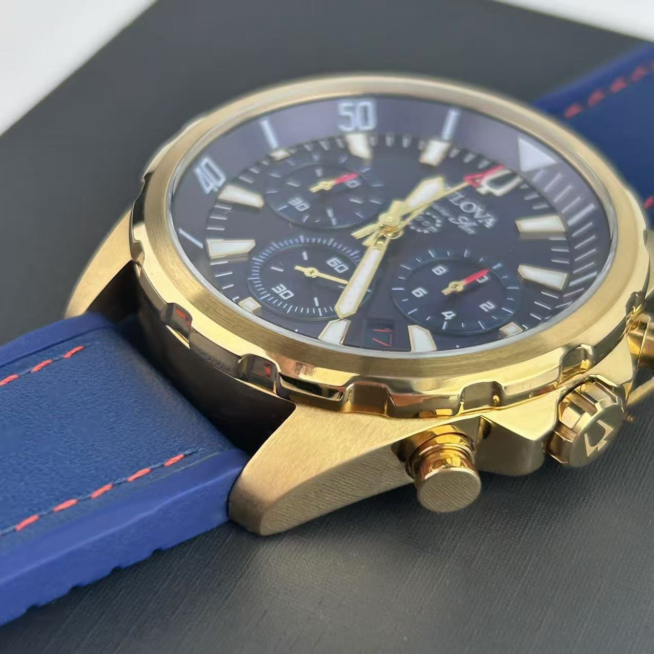 Bulova 97B168 Men's Marine Star Chronograph Quartz Watch Blue Dial ...