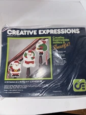 Creative Expressions Santa’s On A String Craft Kit  Vintage 1984 Christmas Felt