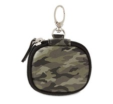 No Boundaries Wireless Earbuds Case Green Camo Keychain Clip Headphone Pouch New