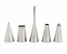 Mrs Anderson's 5pc Pastry Cake Cookie Stainless Steel Icing Decorating Tips Set