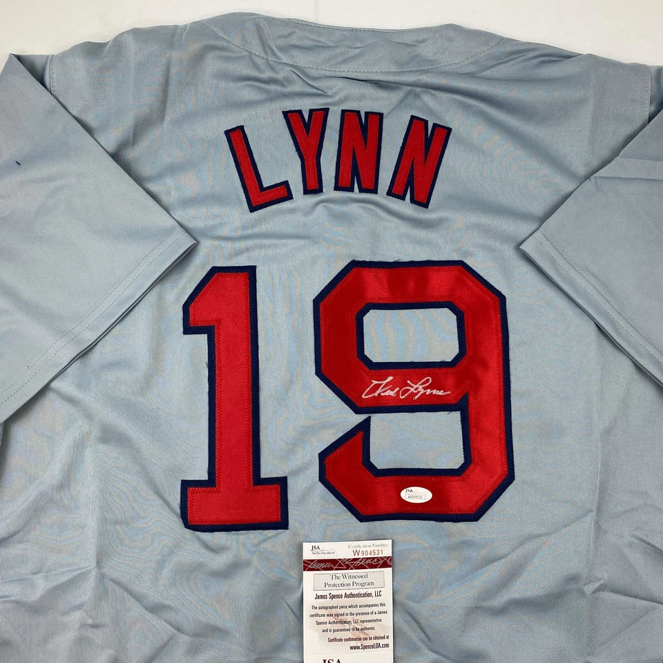 Autographed/Signed Fred Lynn Boston Grey Baseball Jersey JSA COA - Image 2 of 4