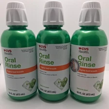3 PACK CVS Oral Rinse, Smooth, Mint, 16 OZ  *2026* - New