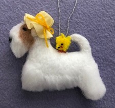 SEALYHAM TERRIER  for EASTER with BONNET & CHICK - Part needle felted DOG