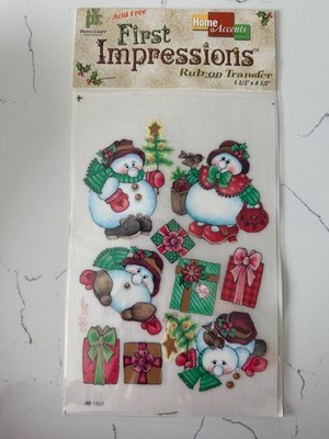 Provo Craft Home Accent First Impression Rub-On Transfer Shopping Spree Snowman