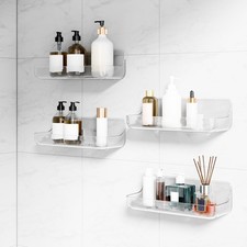 4 Pack Adhesive Bathroom Shower Caddy No Drill Wall Mount Organizer Storage