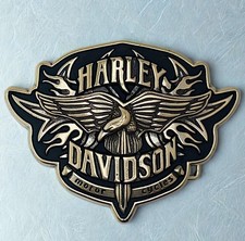 Harley Davidson Eagle Flame Belt Buckle Vintage 2005 Chrome Motorcycle Biker USA
