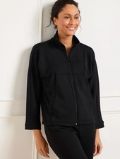 Talbots Plus Airknit Stretch Dolman Black Zip...