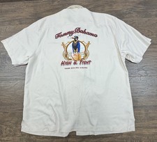 Tommy Bahama Shirt Mens XL Beige High Tight Baseball Hand Rolled Cigars Camp