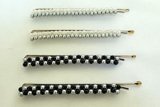 Vintage Faux Pearls Beads Barrette Hair Clip Lot of 4