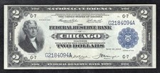 FR.765 1918 $2 “BATTLESHIP” FRBN FEDERAL RESERVE BANK NOTE CHICAGO, IL ABOUT UNC