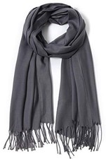 Pashmina Shawls and Wraps Large Scarfs for Women Wedding Party Bridal Charcoal