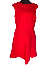 Chaps Womens Size 12 Dress. Solid Red. Sleeveless. Back Zip Closure.