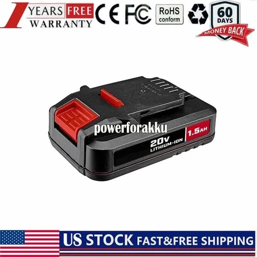 Replacement 20V 1500mAh rechargeable Lithium-Ion Battery for BAUER 20V Tools USA