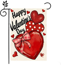 Happy Valentines Day Garden Flag 12X18 Inch Double Sided Outside, Love Hearts An