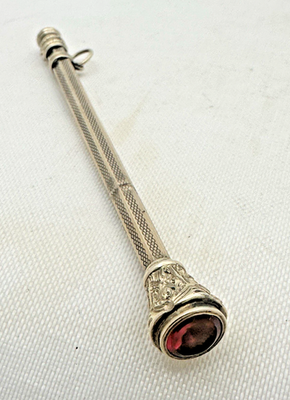 Victorian Gold Filled Retractable Propelling Pencil Ruby Top c