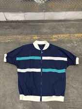 Vintage Christian Dior Monsieur Short Sleeve Zip Up Jacket Sz L 24x27.5