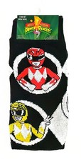 Mighty Morphin POWER RANGERS 1 Pair Novelty Crew Socks Adult Size 6-12
