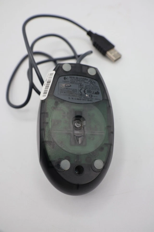 Vintage Logitech M-UV55a Wired Mouse USB 830695-0000 Tested & Working - Image 4 of 4