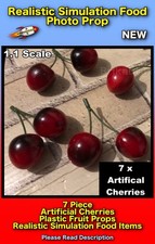 7 Piece Artificial Cherries Realistic Fruit Simulation Education Food Photo Prop