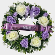 Artificial Memorial Wreath for Grave Mum Tribute Cemetery Funeral Flowers