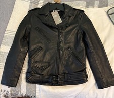 H & M Genuine Leather Motorcycle BLack Womens...