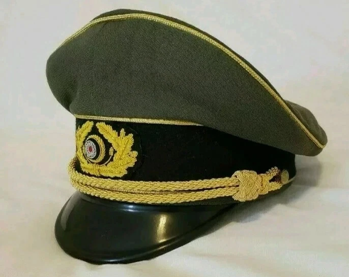 Gorra visera de servicio de oficial estilo alemán de la Segunda Guerra Mundial | Reproducción sombrero militar Foto 3 de 4
