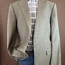 Hickey Freeman Blazer 44L Loro Piana Tasmanian Super 130s Brown Wool USA