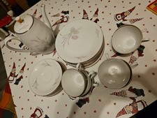 Seltmann Weiden Bavaria Isolde Kaffeegeschirr Service Goldrand Blätter 9 Person.