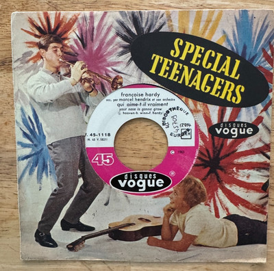 45 7'' FRENCH SP JUKEBOX FRANCOISE HARDY QUI AIME T'IL VRAIMENT VOGUE 1118