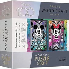 NEW Trefl Wooden Jigsaw Puzzle 500 1 Pieces 100 Disney Mickey and Minnie Mouse
