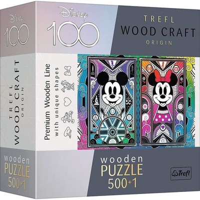NEW Trefl Wooden Jigsaw Puzzle 500+1 Pieces 100 Disney Mickey and Minnie Mouse