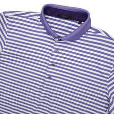 Greyson Polo Shirt Mens Large Purple Stripe Golf Performance Stretch Top