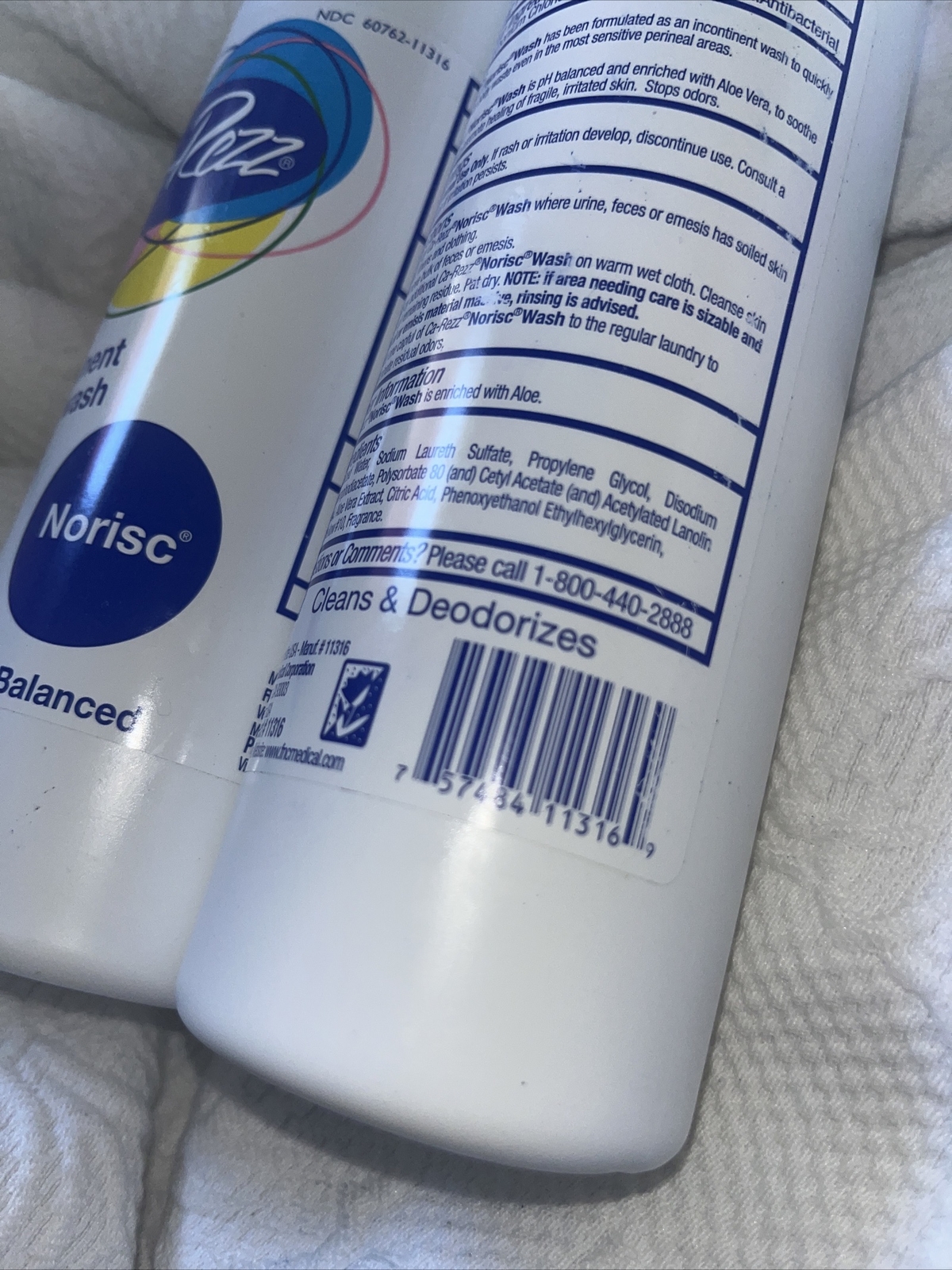 Carezz Incontinent Wash Norisc Ph Balanced 16oz Fast Ship for sale