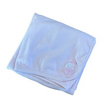 Little Me 2Ply Baby Blanket Soft Cotton Pink to Polka Dot Reverse Bunny