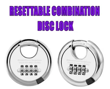 COMBINATION DISC LOCK, USER RESETTABLE, FOUR-DIGIT, HEAVY DUTY LOCK 👍 🔐