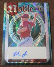 10667 2023 LEAF METAL NOBLE AUTOGRAPH LANDON SIMS #MLS1 WAVE WATER 2/6