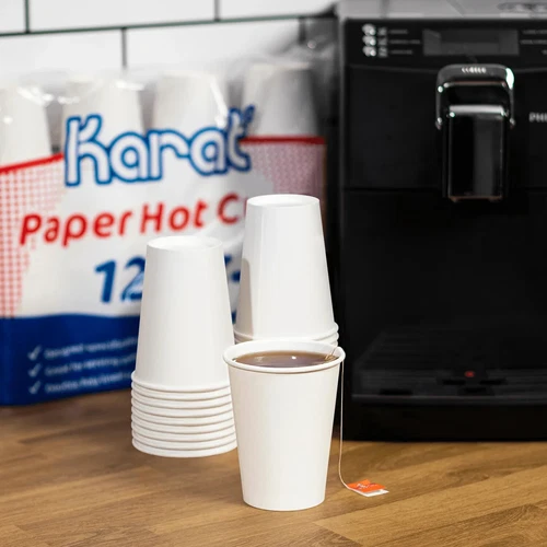 Karat 12oz Paper Hot Cups (90mm), White - 300 pcs, C-HC12W (300)